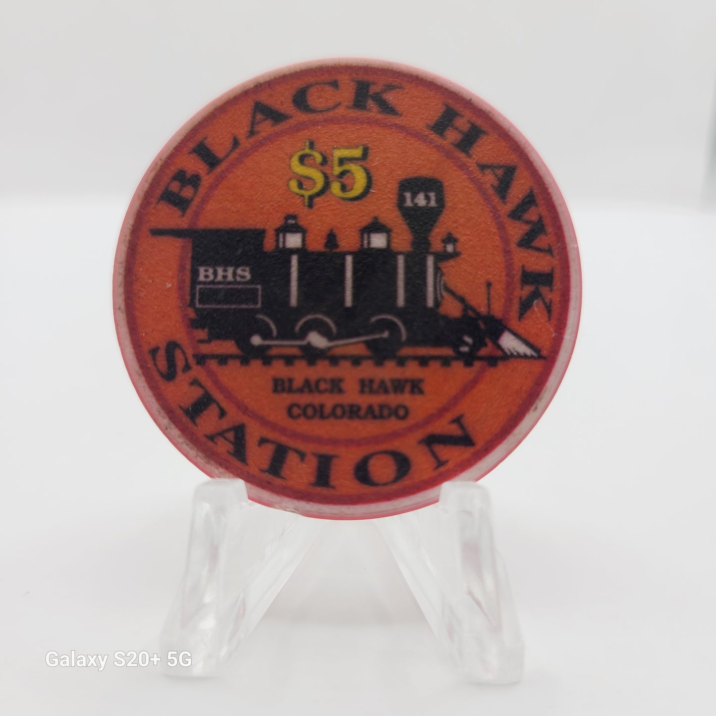Black Hawk Station Casino Black Hawk Colorado 1999 "Hearts" $5 Chip LMT 500