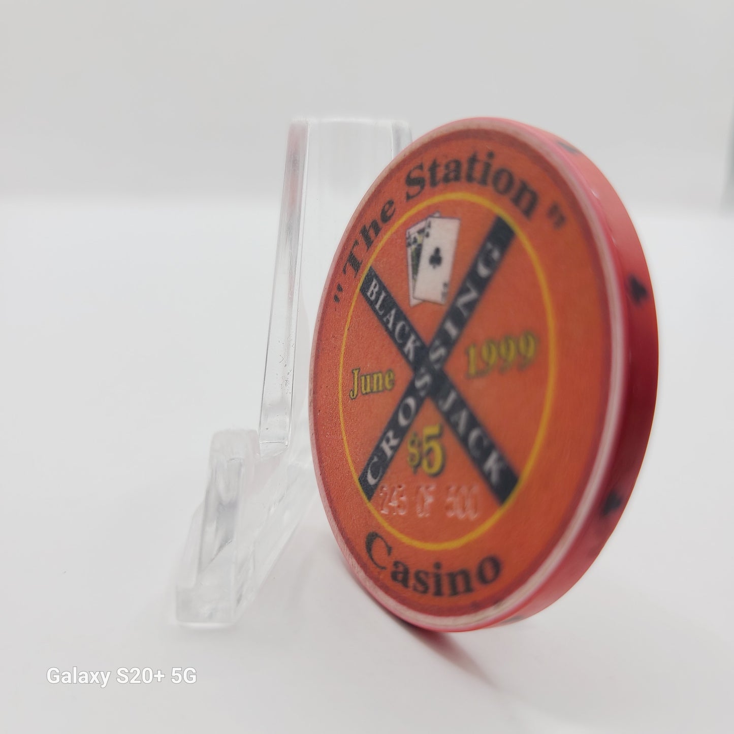 Black Hawk Station Casino Black Hawk Colorado 1999 "Clubs" $5 Chip LMT 500