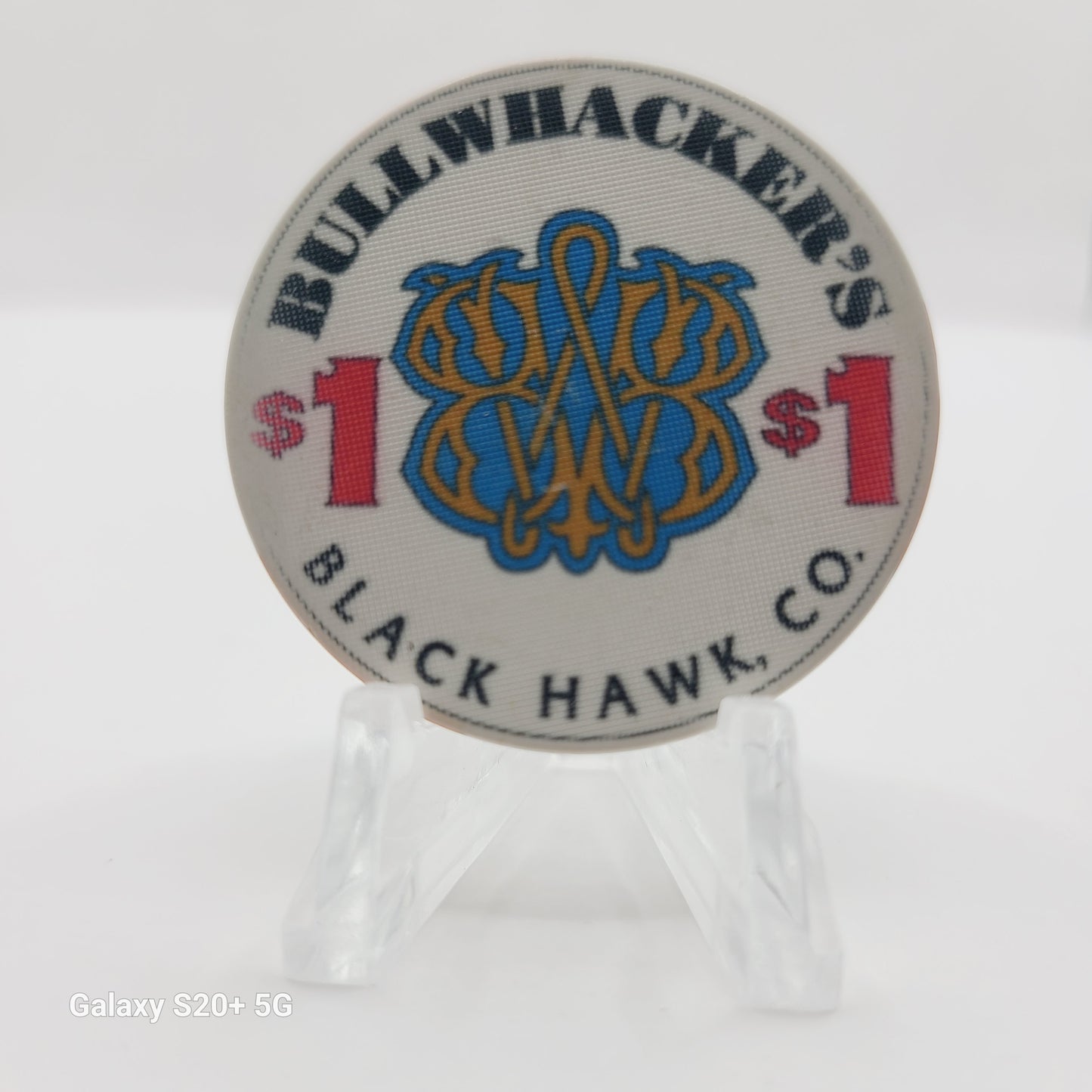 Bullwhackers Casino Black Hawk Colorado 1992 $1 chip