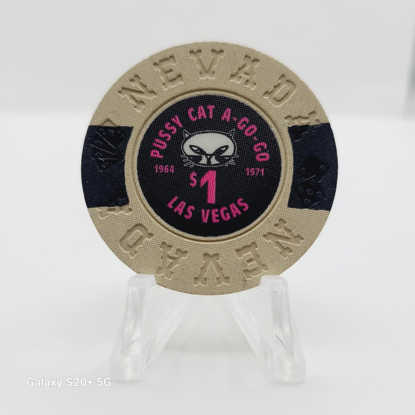 Pussycat a' Go-Go Casino Las Vegas Nevada 1995 $1 "Borland Imitation" Chip E7305