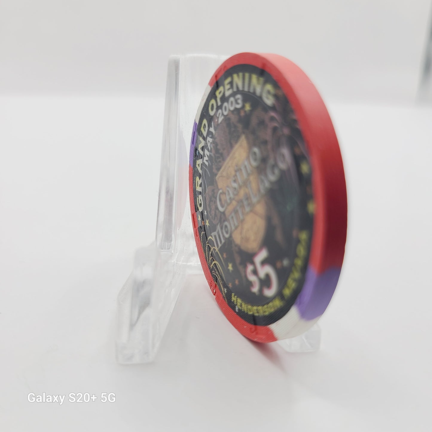 Casino Monte Lago Hotel Casino Henderson Nevada 2003 $5 "Grand Opening" Chip E0193