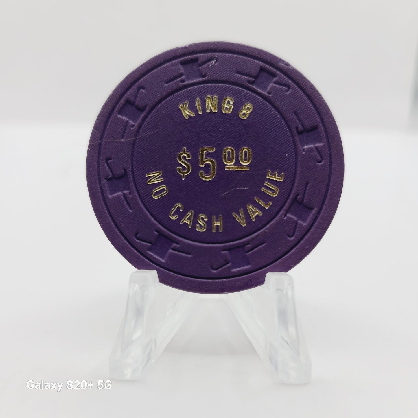 King 8 Hotel & Gambling Hall Las Vegas Nevada 1970's $5 Casino Chip N2798