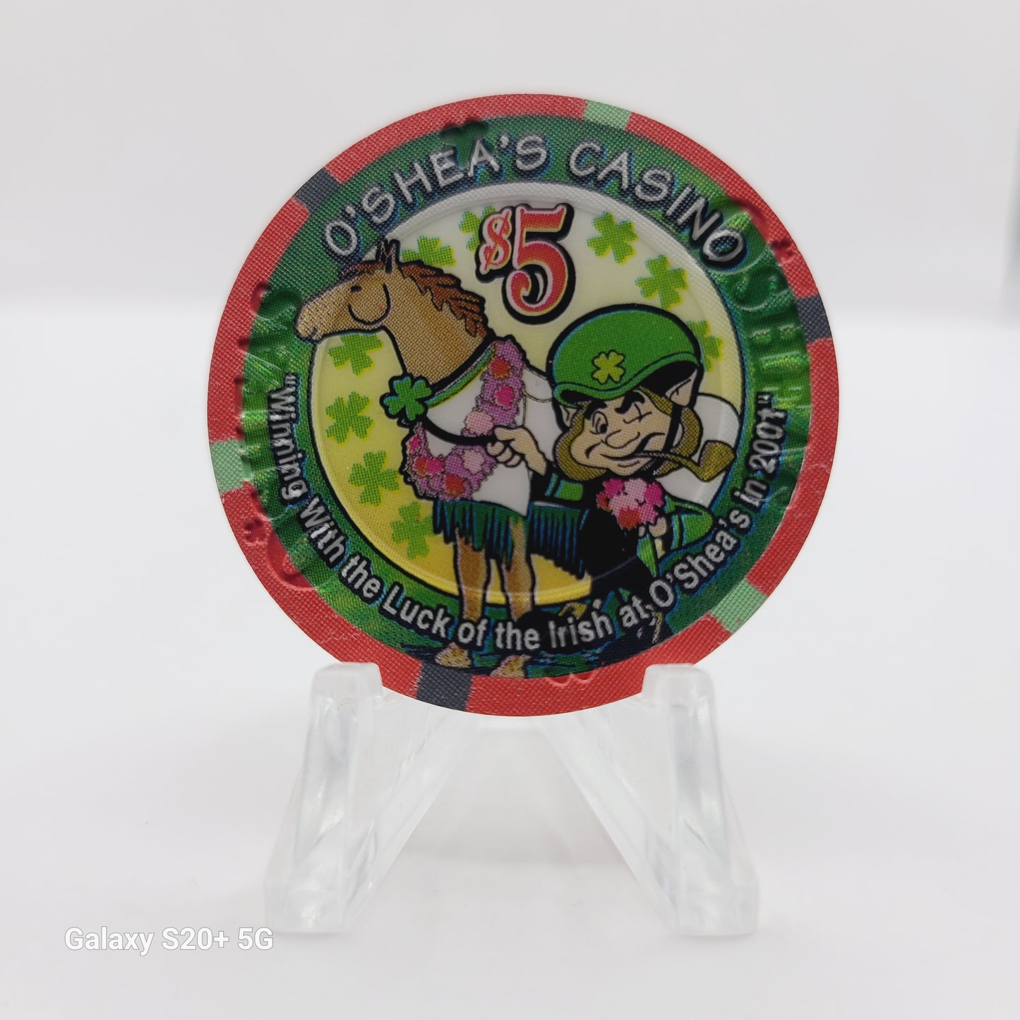 O'Shea's Casino Las Vegas Nevada 2001 $5 Chip "Running for the Roses in 2001" V6726 LTD 750