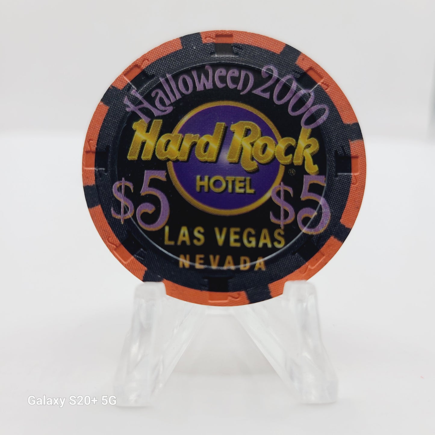 Hard Rock Hotel Casino Las Vegas Nevada 2000 "Halloween 2000" $5 Casino Chip V6925