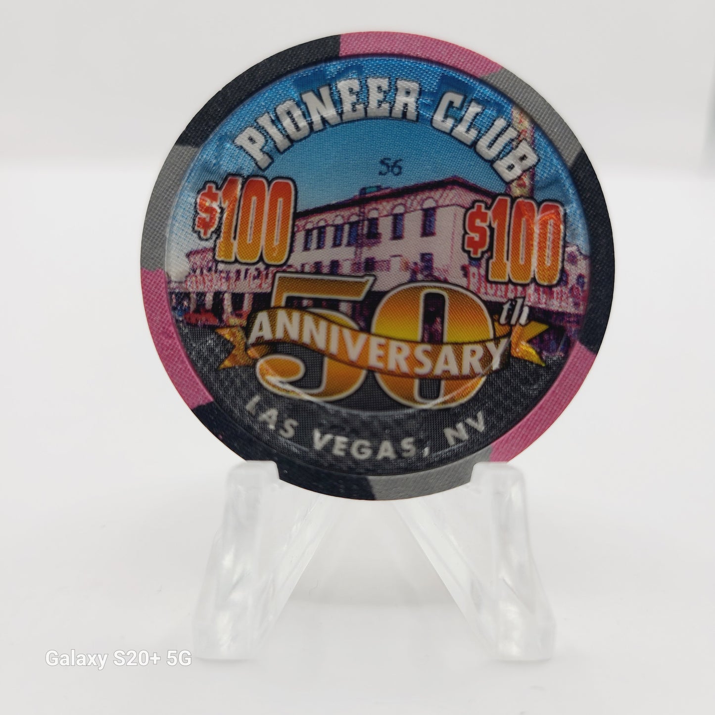 Pioneer Club Casino Las Vegas Nevada 1995 "50th Anniversary" $100 Casino chip N2476 (56 of 200)