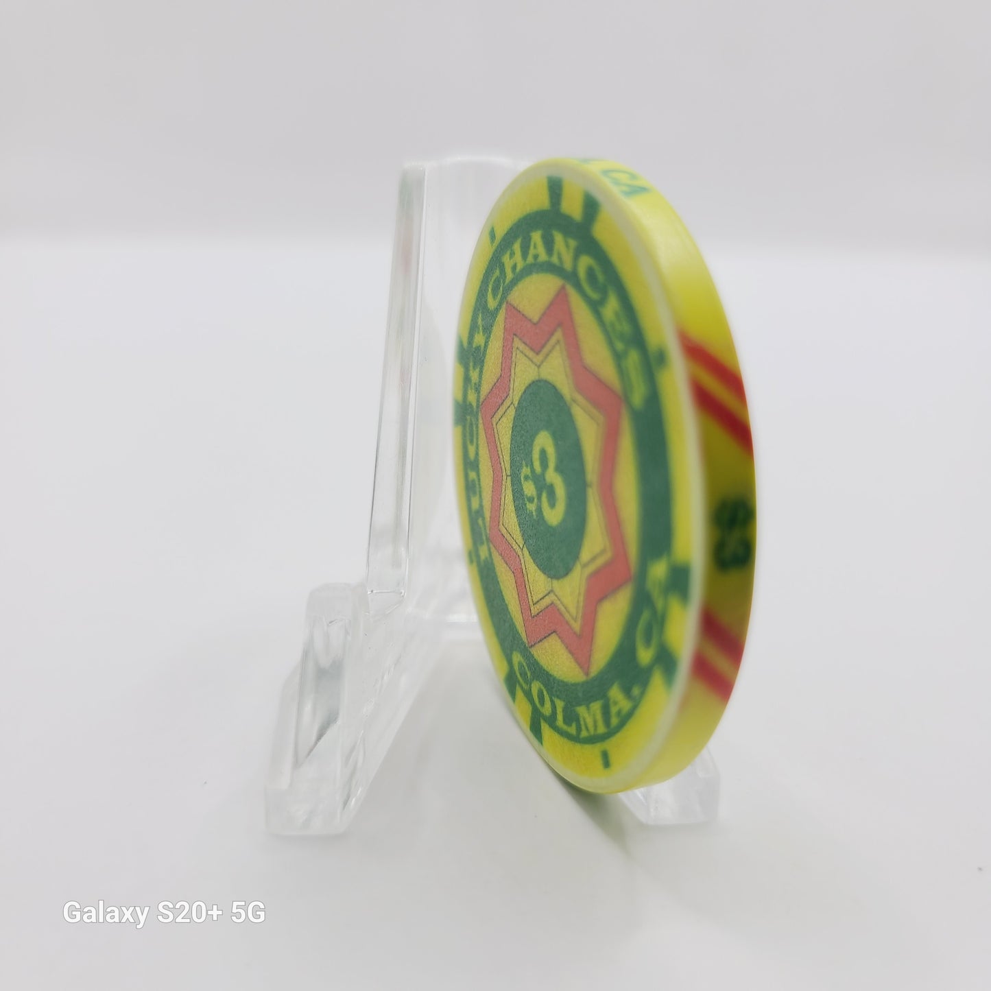 Lucky Chances Casino Restaurant Colma California $3 "Card Room" Casino Chip