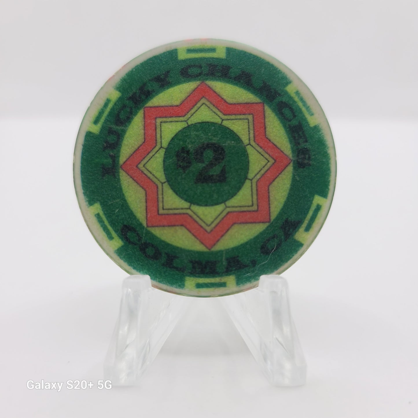 Lucky Chances Casino Restaurant Colma California $2 "Card Room" Casino Chip