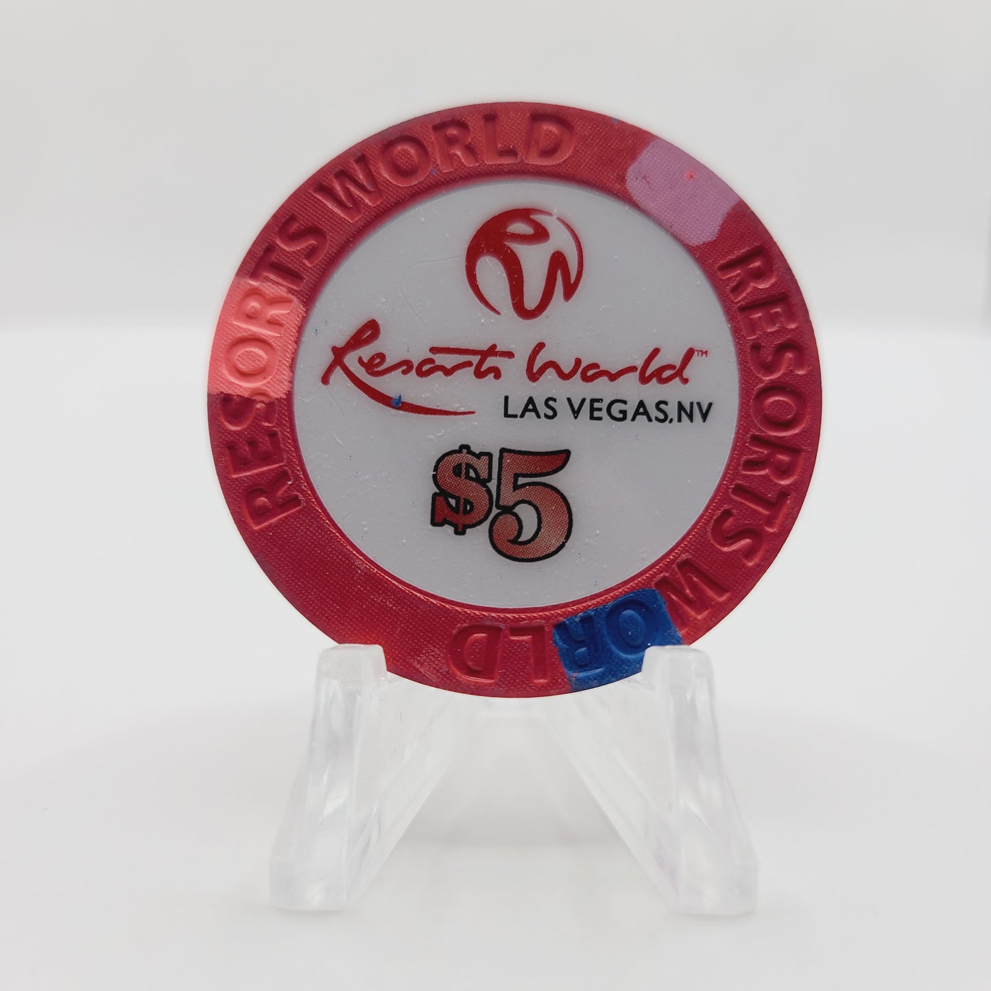 Resorts World Hotel Casino Las Vegas Nevada 2021 $5 Casino Chip D3229 "Uncirculated"