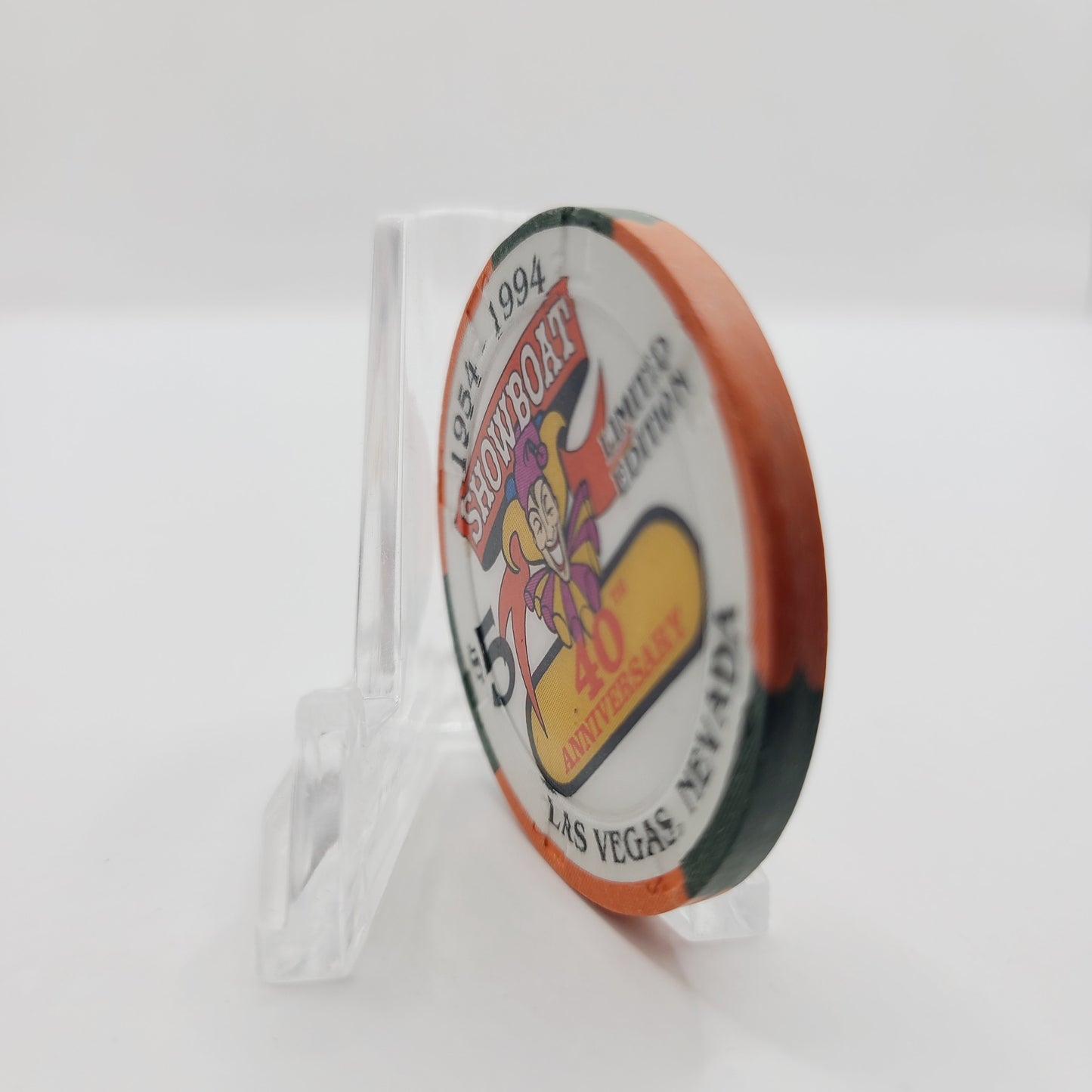 Showboat Hotel Casino Las Vegas Nevada 1994 "40th Anniversary" $5 Casino Chip N1220