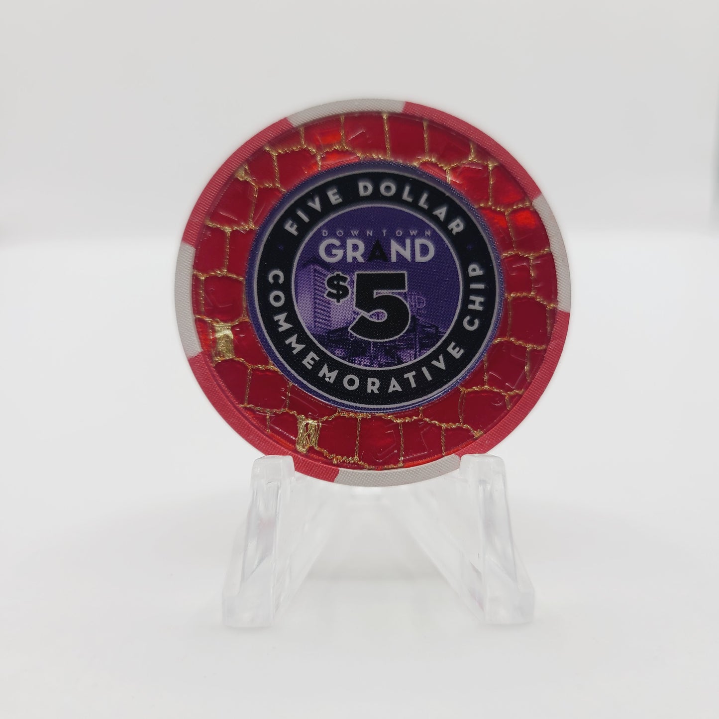 Downtown Grand Hotel Casino Las Vegas Nevada 2018 "5th Anniversary" $5 Casino Chip D2797