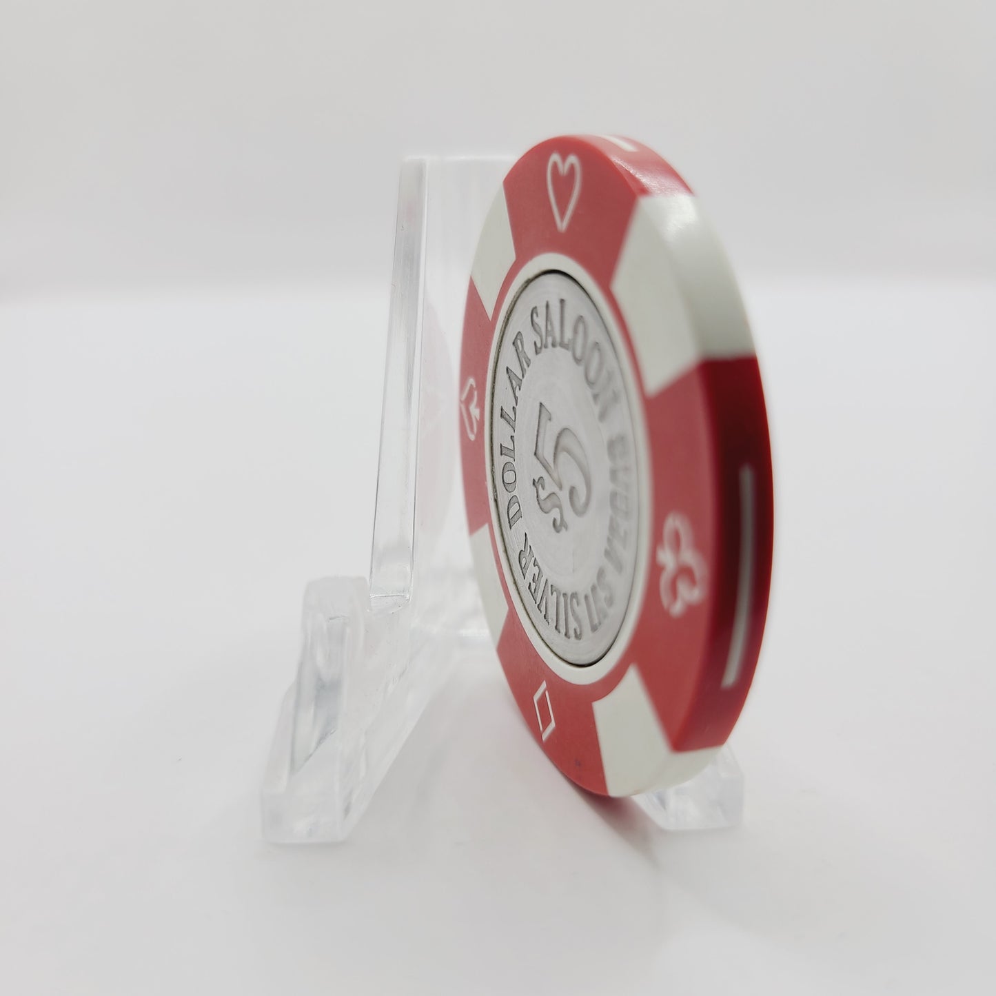 Silver Dollar Saloon Casino Las Vegas Nevada 1980s $5 Casino Chip N0207