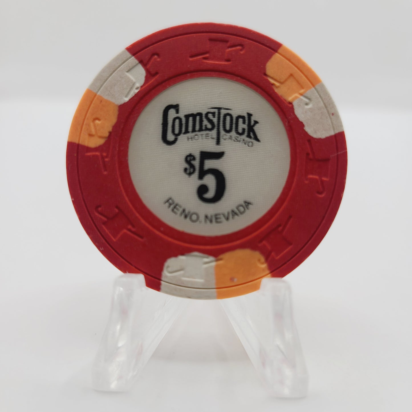 Comstock Hotel Casino Reno Nevada 1980's $5 Casino Chip N5037 (Circulated)