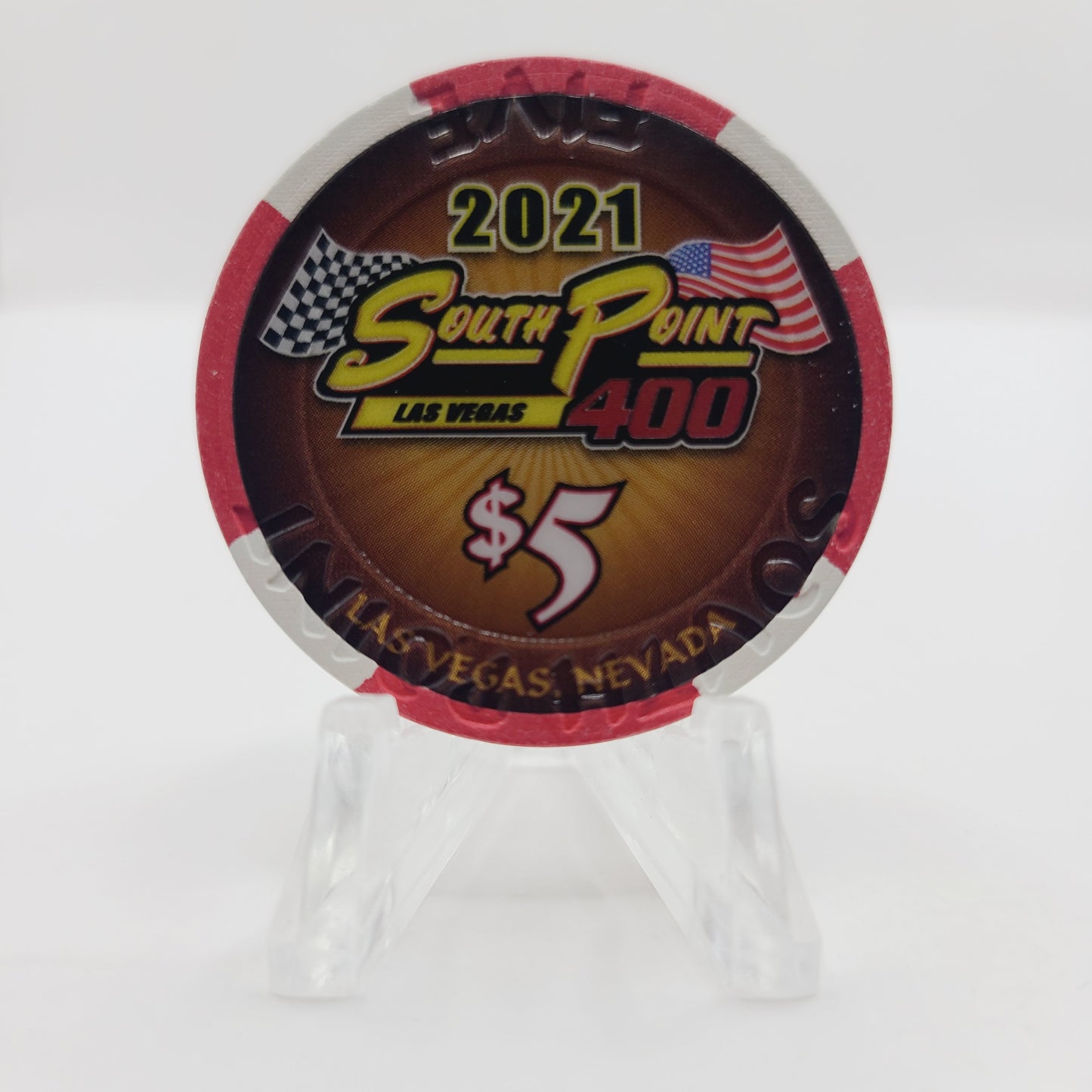 South Point Hotel Casino Las Vegas Nevada 2021 "South Point NASCAR 400" $5 Casino Chip
