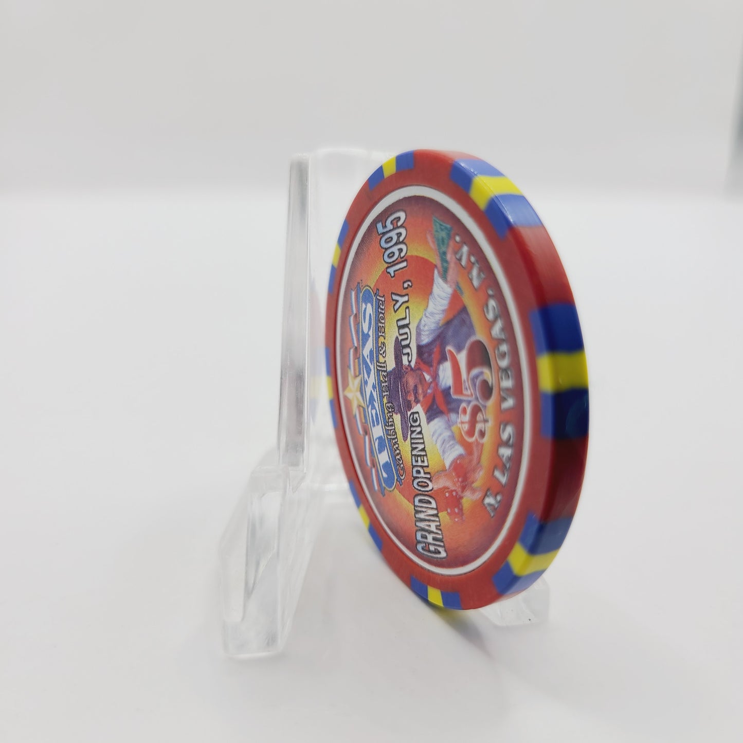 Texas Gambling Hall and Hotel Las Vegas Nevada 1995 "Grand Opening" $5 Casino Chip N0426