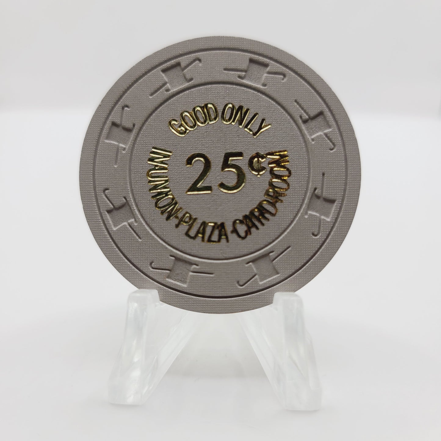 Union Plaza Hotel Casino Las Vegas Nevada 1980's $.25 "Good Only in Card Room" Casino Chip N3114