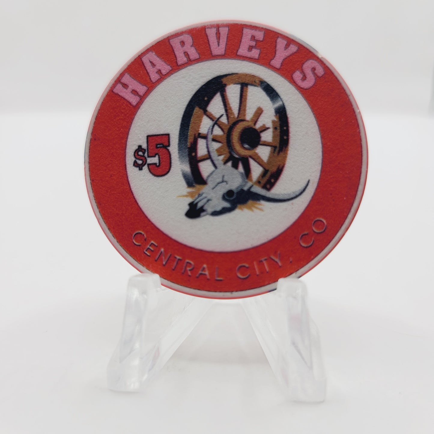 Harvey's Wagon Wheel Hotel Casino Central City Colorado "Bear" $5 Casino Chip