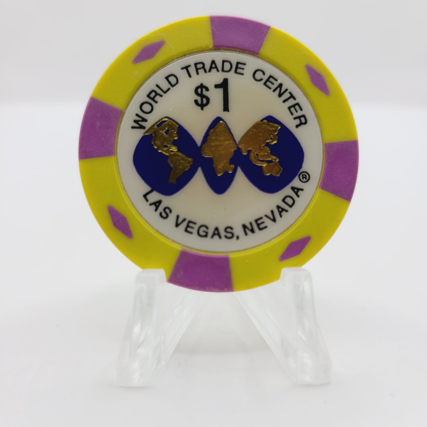 World Trade Center Hotel Casino Las Vegas Nevada 1997 $1 Casino Chip V9974