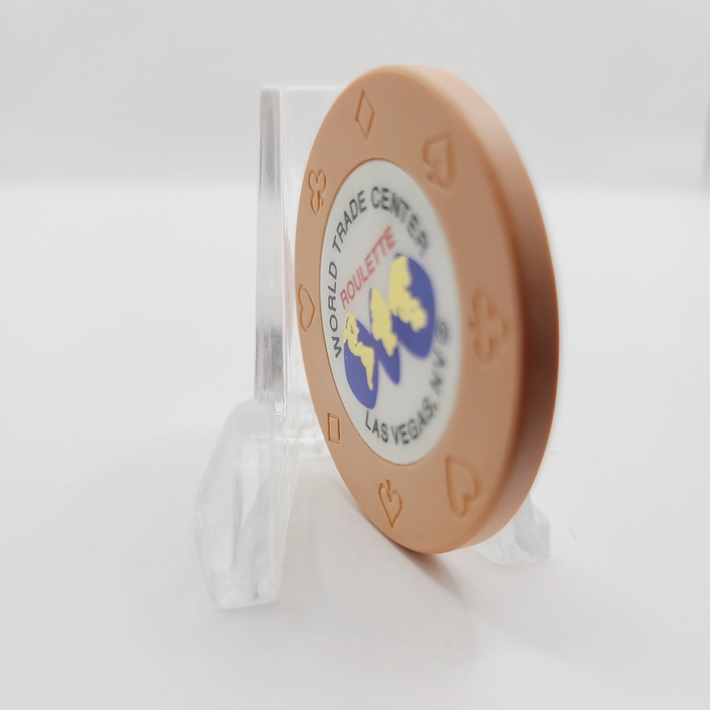 World Trade Center Hotel Casino Las Vegas Nevada 1997 Roulette Chip V9968 " Orange"