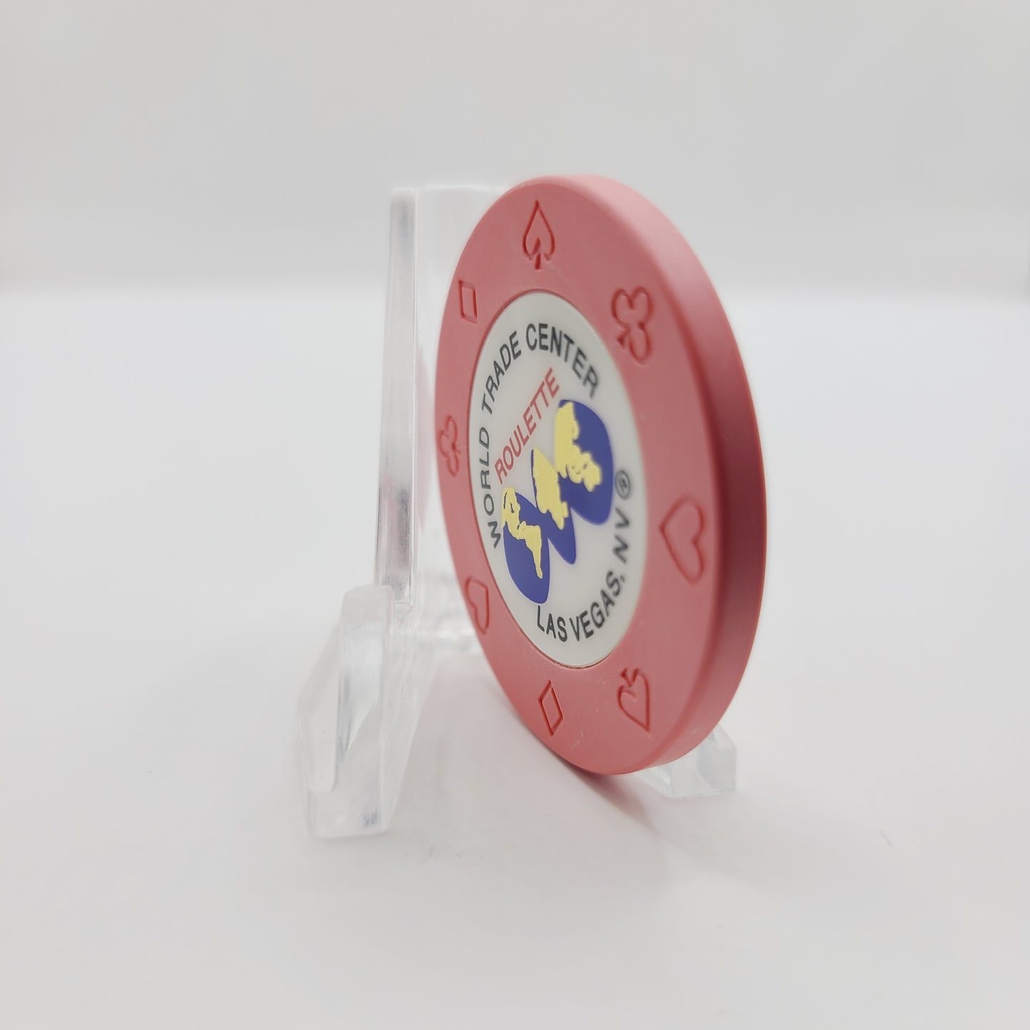 World Trade Center Hotel Casino Las Vegas Nevada 1997 Roulette Chip V9968 " Pink"