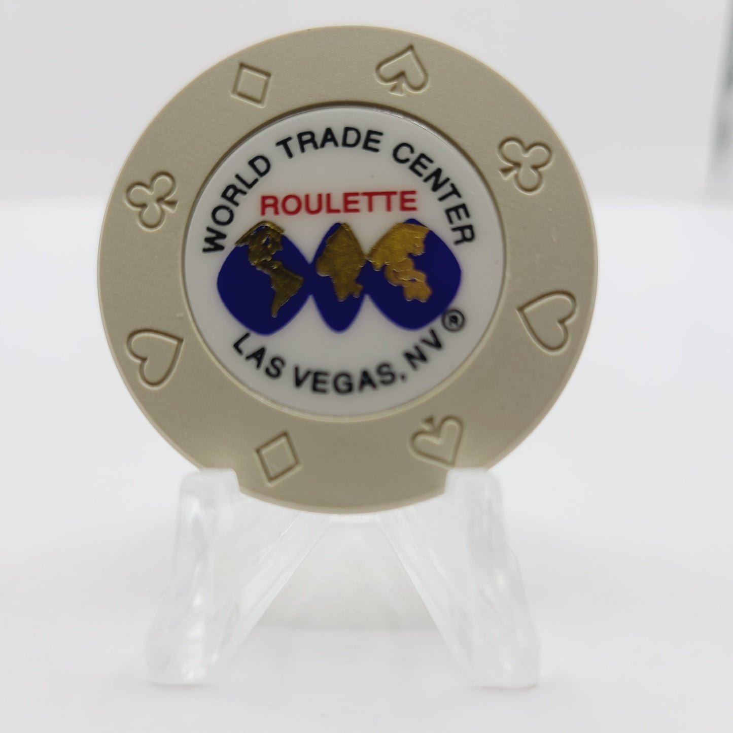 World Trade Center Hotel Casino Las Vegas Nevada 1997 Roulette Chip V9968 " Cream"