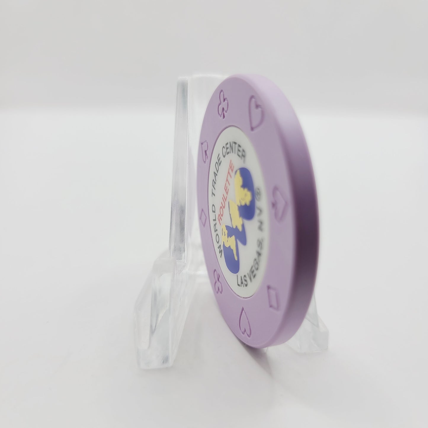 World Trade Center Hotel Casino Las Vegas Nevada 1997 Roulette Chip V9968 " Lavender"