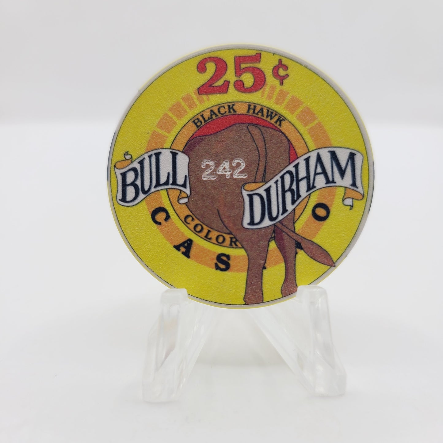 Bull Durham Casino & Saloon Black Hawk Colorado 1994 $.25 Casino Chip