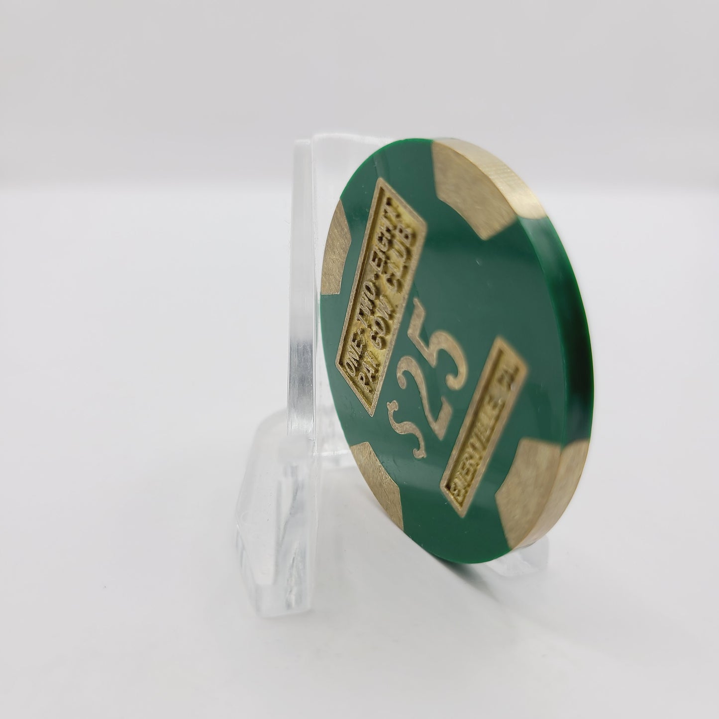 One Two Eight Pai Gow Club Emeryville California "Card Room" $25 Casino Chip