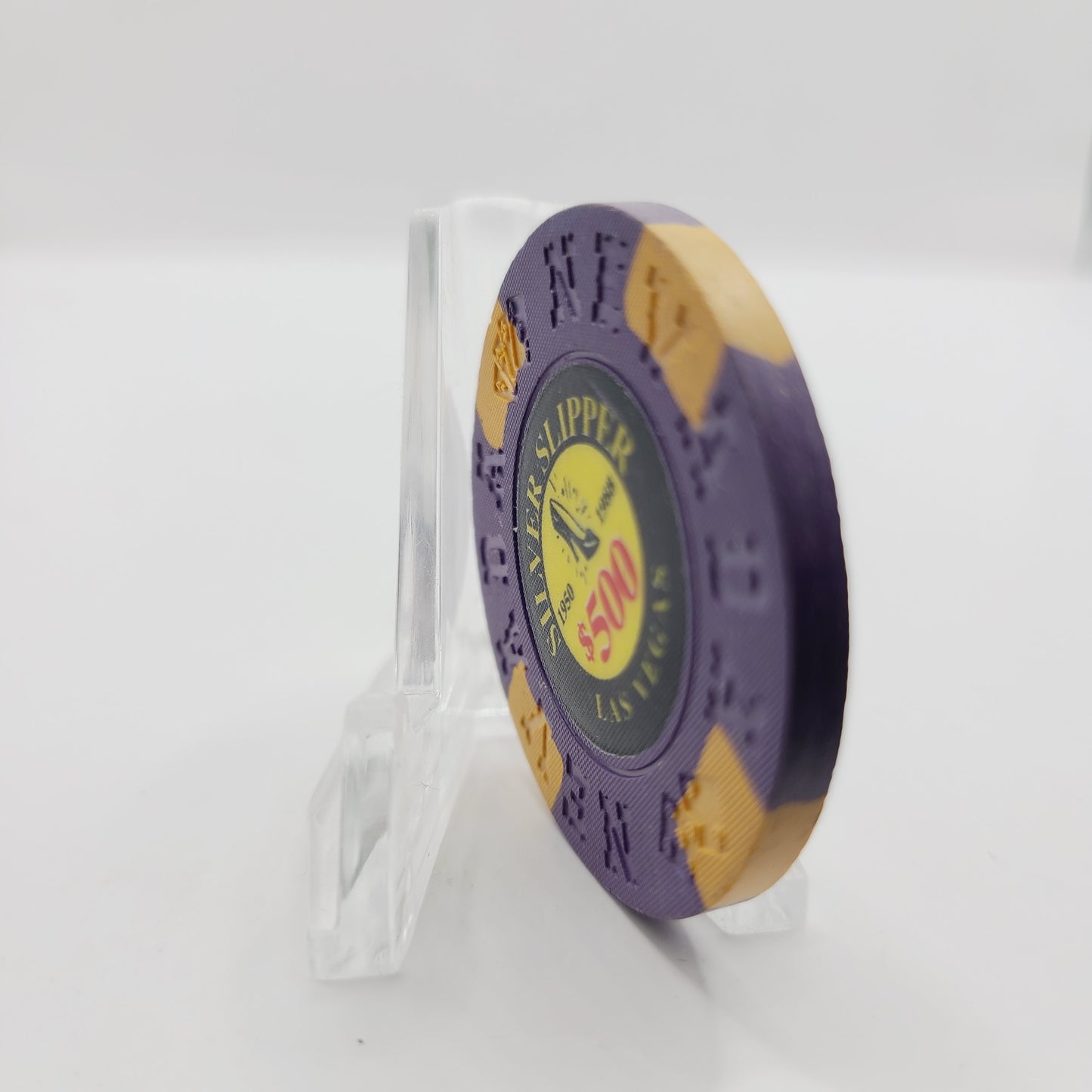 Silver Slipper Gambling Hall & Saloon Las Vegas Nevada 1992 "Borland Imitation" $500 Casino Chip N6008 Limited 1500