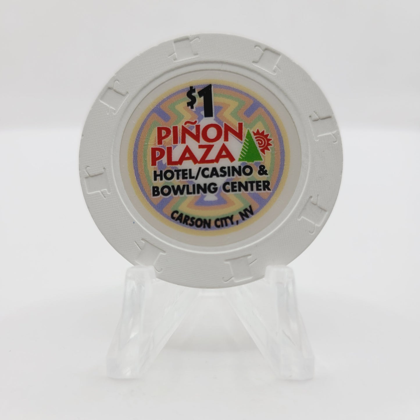 Pinon Plaza Hotel Casino Bowling Center Carson City Nevada 2004 $1 Casino Chip E3650