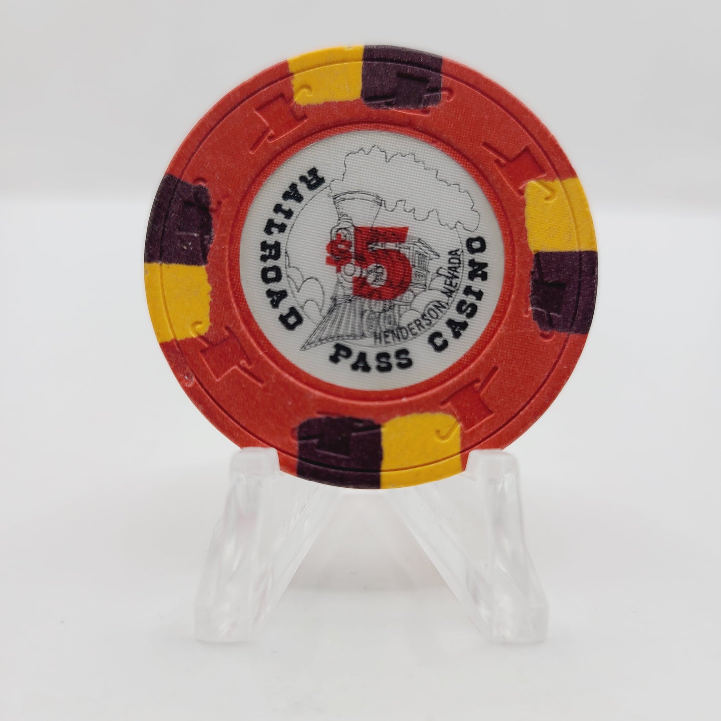 Railroad Pass Hotel Casino Henderson Nevada 1989 $5 Casino Chip N2030