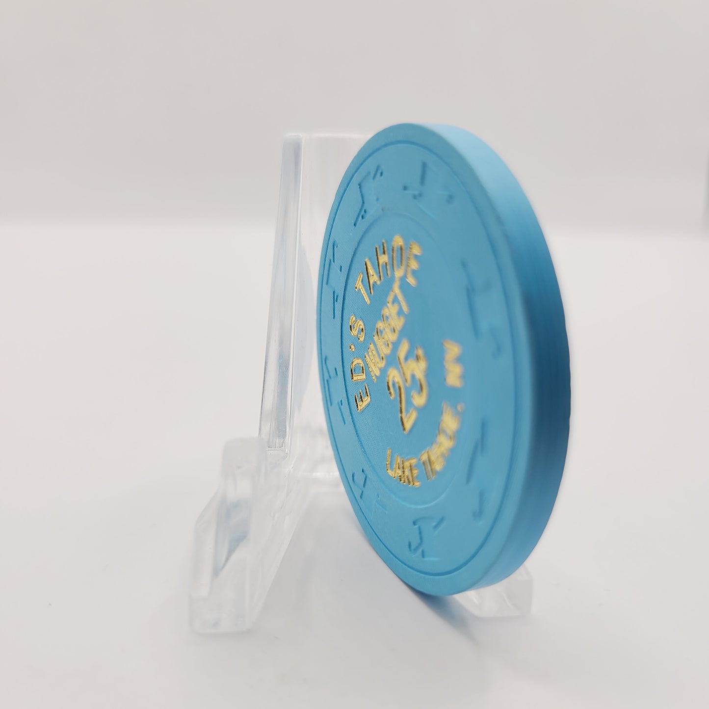 Ed's Tahoe Nugget Casino Lake Tahoe Nevada 1991 $.25 Casino Chip N6199