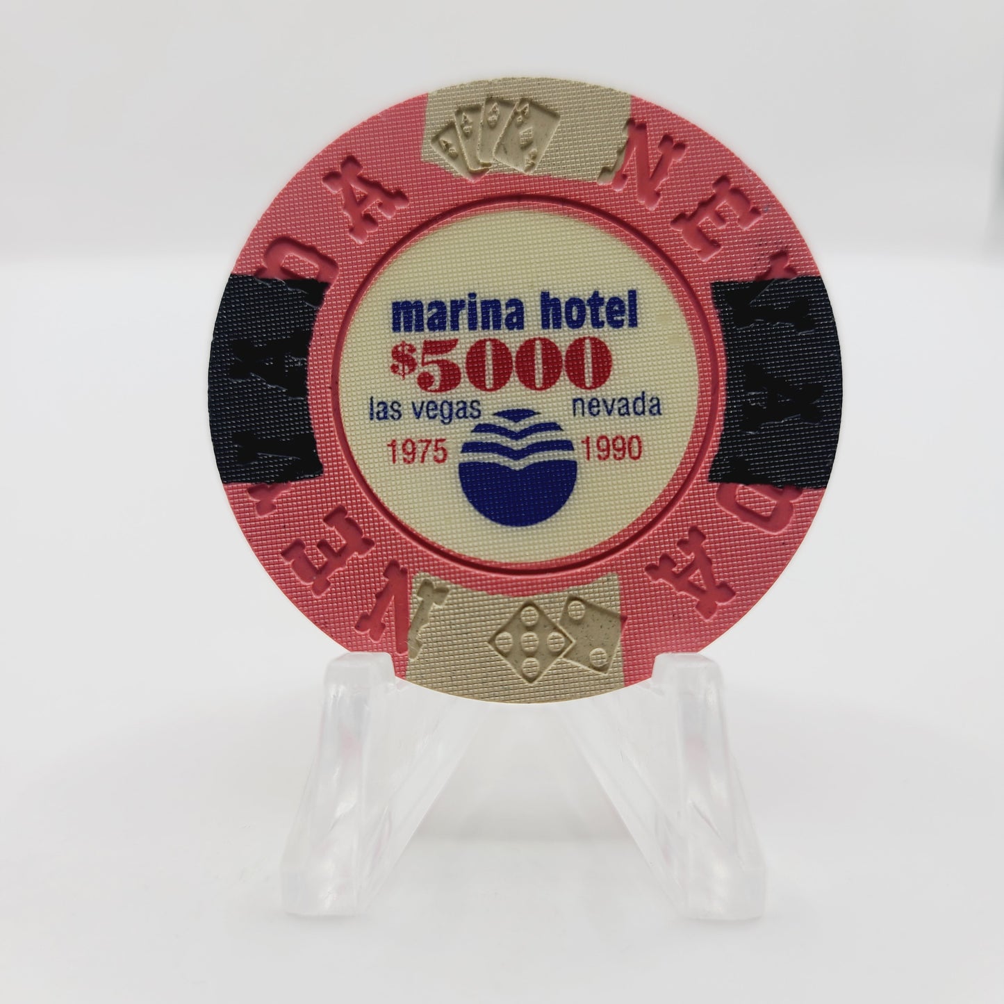 Marina Hotel Casino Las Vegas Nevada 1992 "Borland Imitation" $5,000 Casino Chip V2977