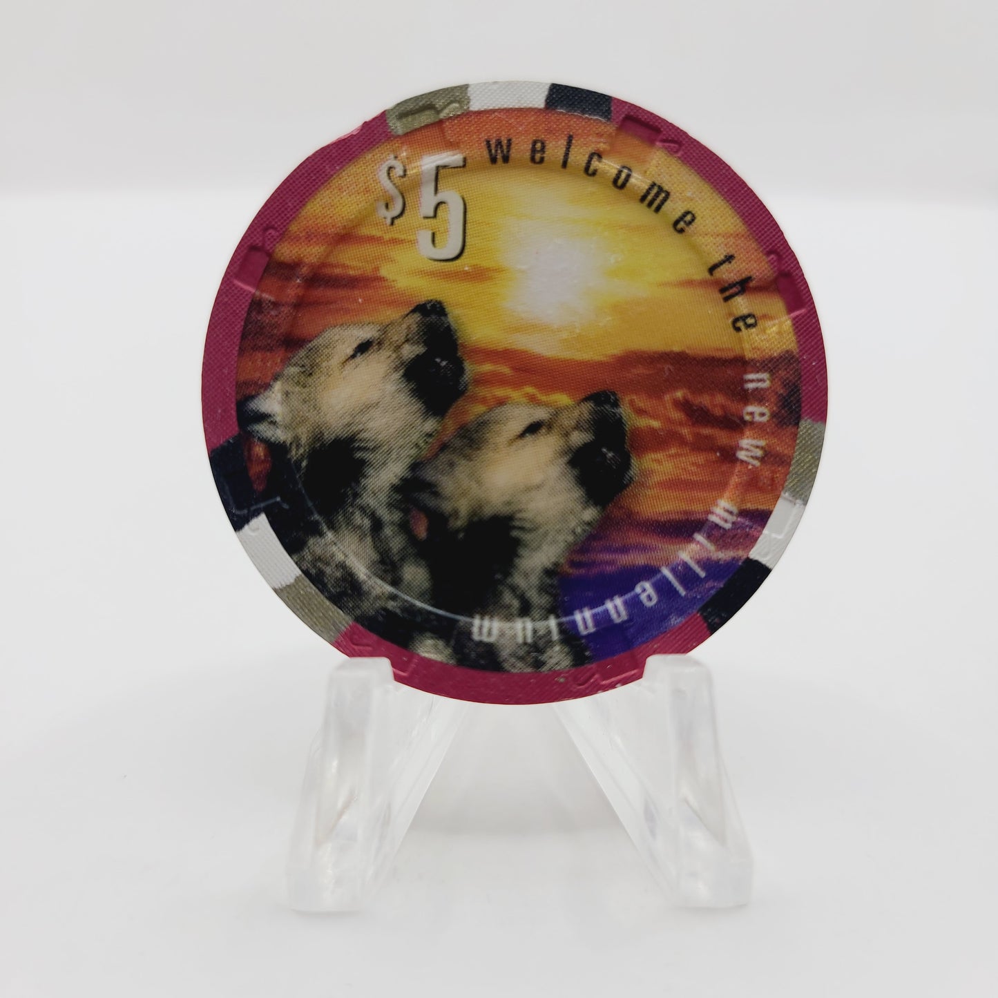Mohegan Sun Hotel Casino Uncasville Connecticut 1999 "New Millennium" $5 Casino Chip