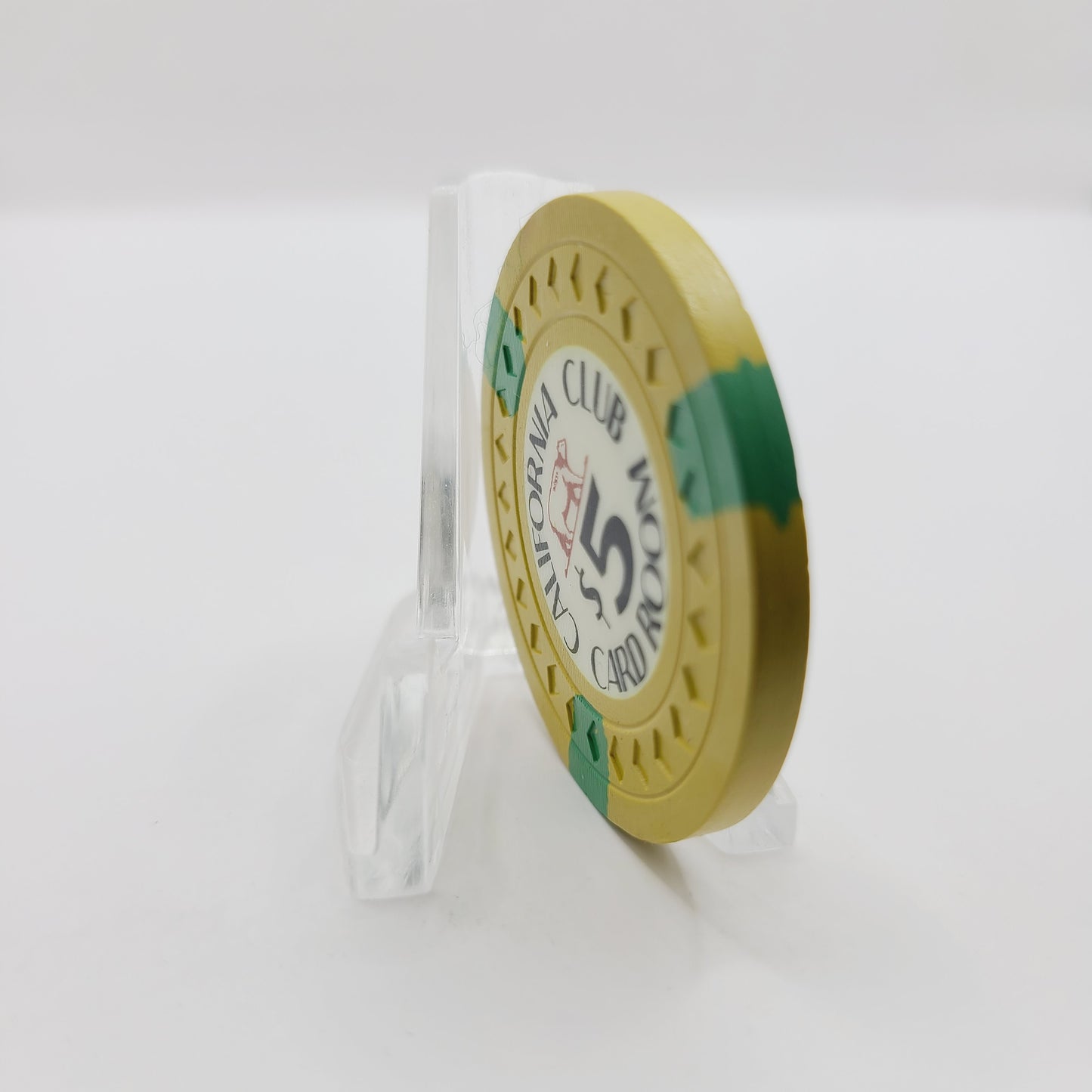 California Club Casino Las Vegas Nevada 1960's Card Room $5 Casino Chip N1394