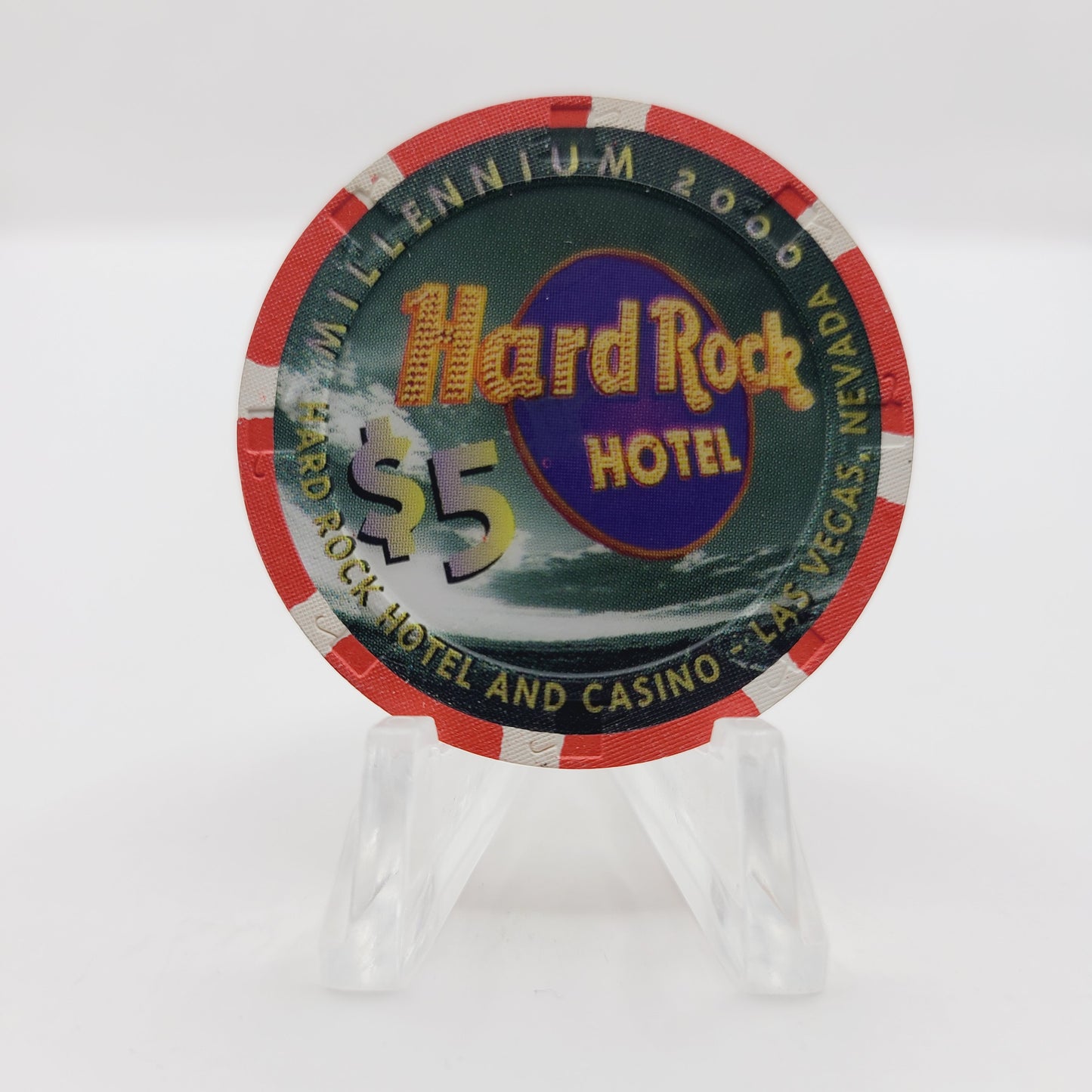 Hard Rock Hotel Casino Las Vegas Nevada 2000 "Millennium" $5 Casino Chip V4436