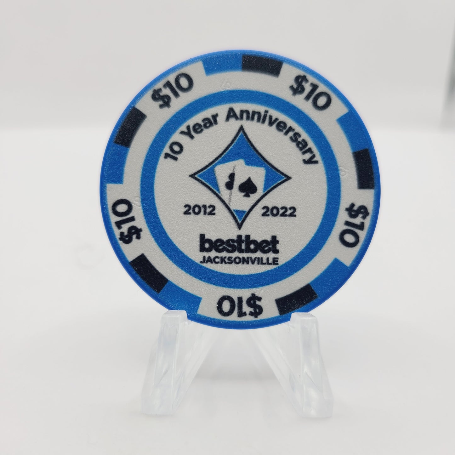 bestbet Card Room Jacksonville Florida $10 2022 "10 Year Anniversary" Casino Chip