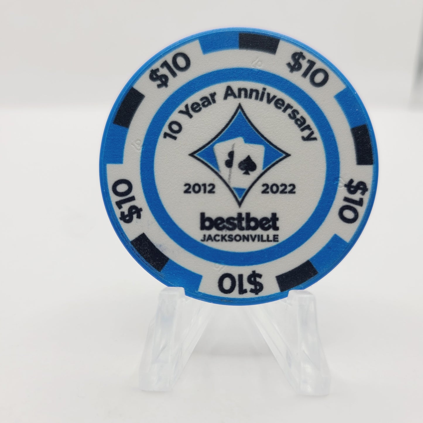 bestbet Card Room Jacksonville Florida $10 2022 "10 Year Anniversary" Casino Chip