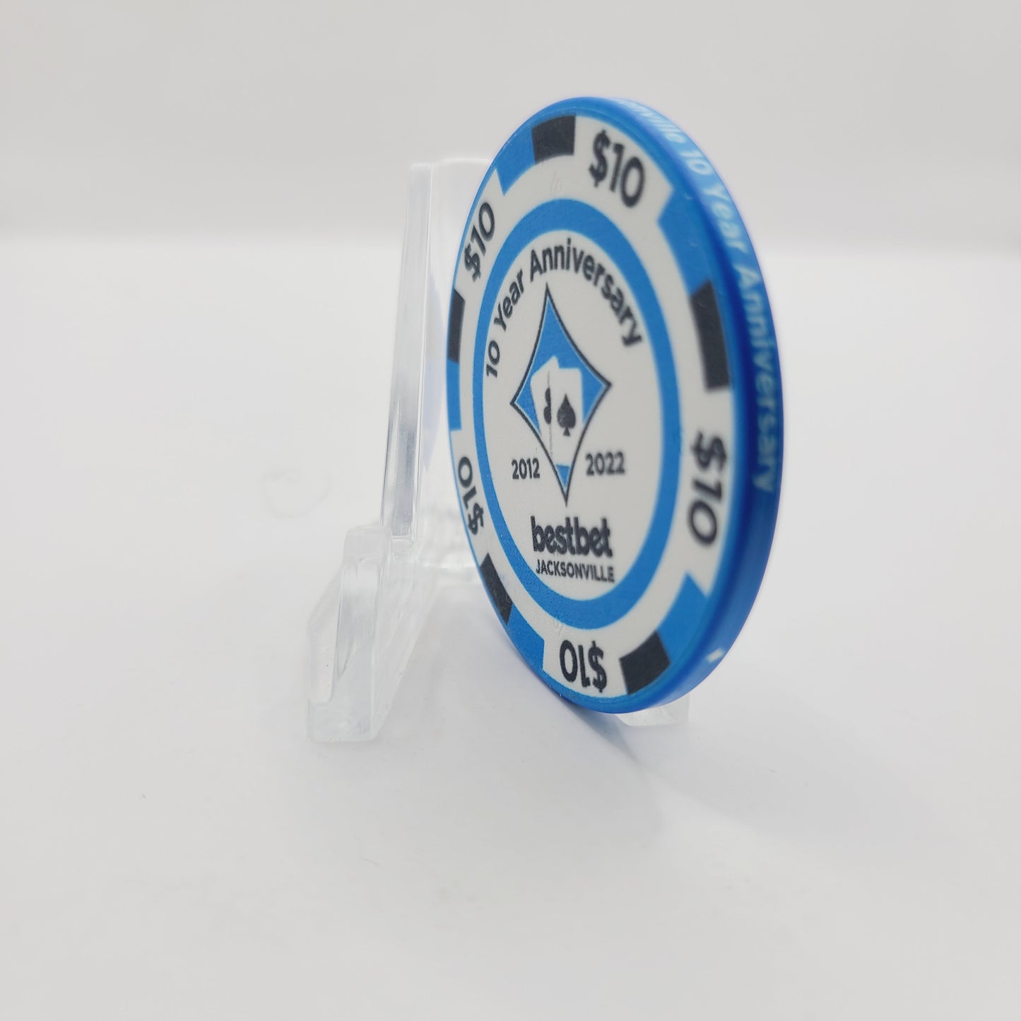 bestbet Card Room Jacksonville Florida $10 2022 "10 Year Anniversary" Casino Chip