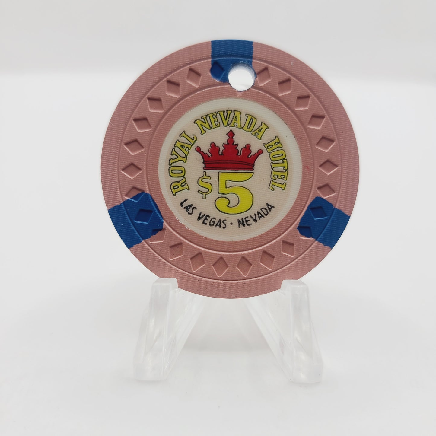 Royal Nevada Hotel Casino Las Vegas Nevada 1958 $5 Casino Chip N2085.C *Drilled