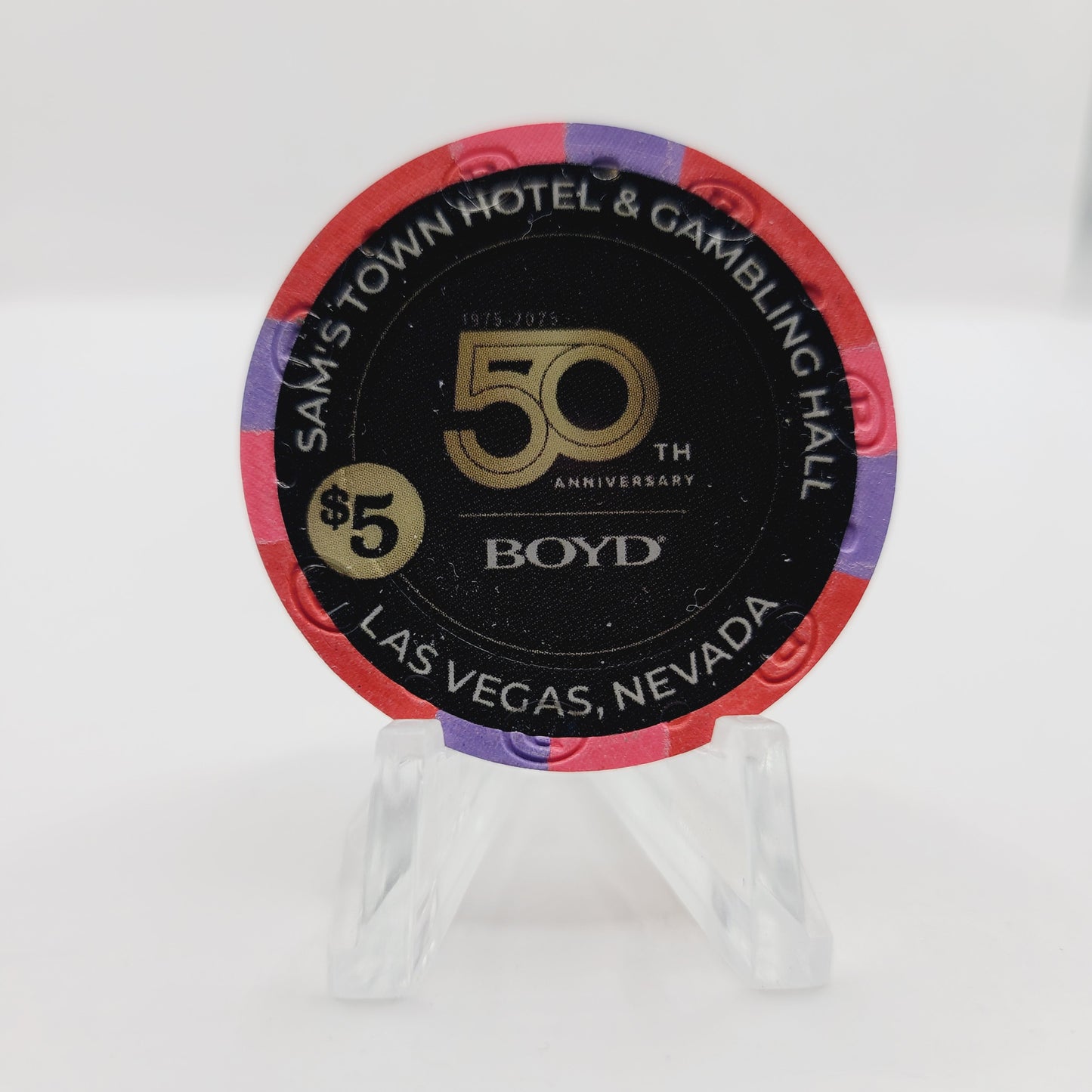 Sam's Town Hotel Casino Las Vegas Nevada 2025 "Boyd 50th Anniversary" $5 Casino Chip