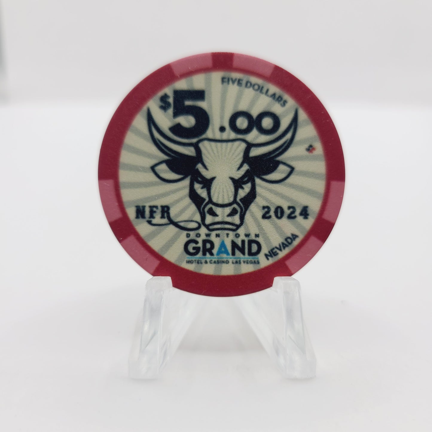Downtown Grand Casino Las Vegas Nevada "2024 Wrangler NFR" $5 Casino Chip D3883
