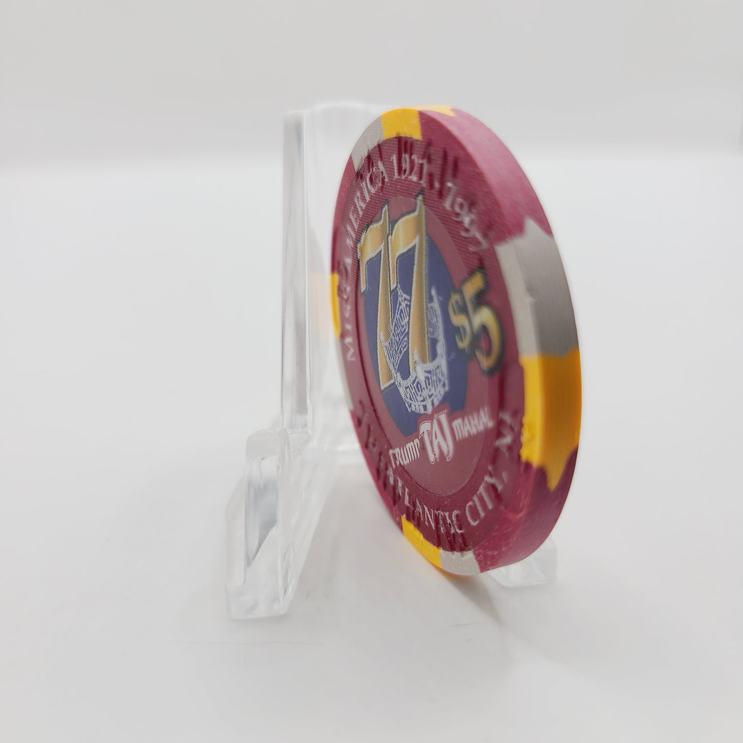 Trump Taj Mahal Hotel Casino "Miss America Tara Holland" 1997 $5 Casino Chip