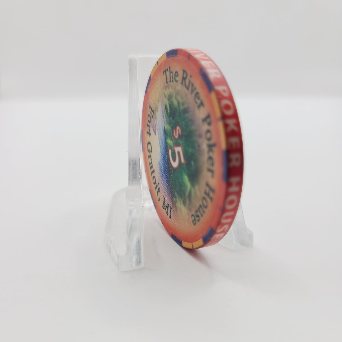 The River Poker House Fort Gratiot Michigan "Charity" $5 Chip