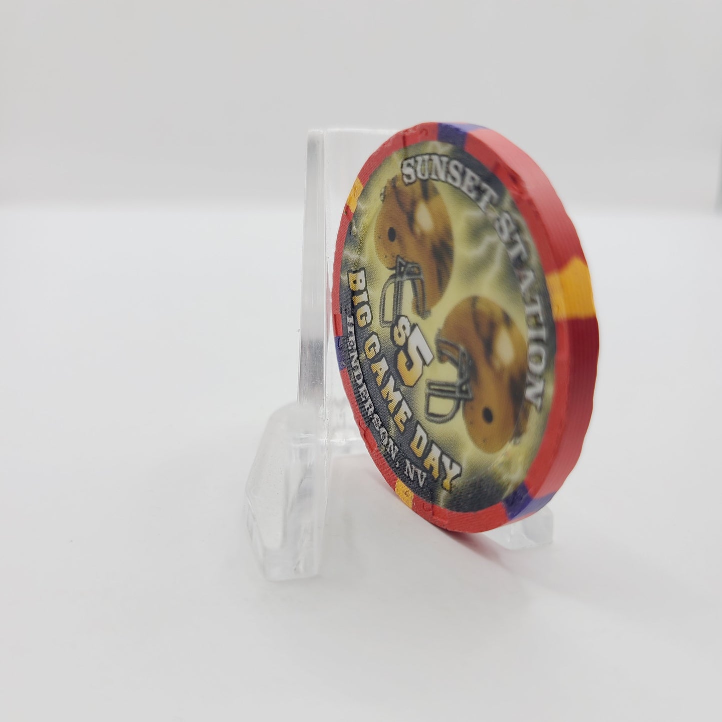 Sunset Station Hotel Casino Henderson Nevada 2000 "Big Game Day" $5 Casino Chip V5712