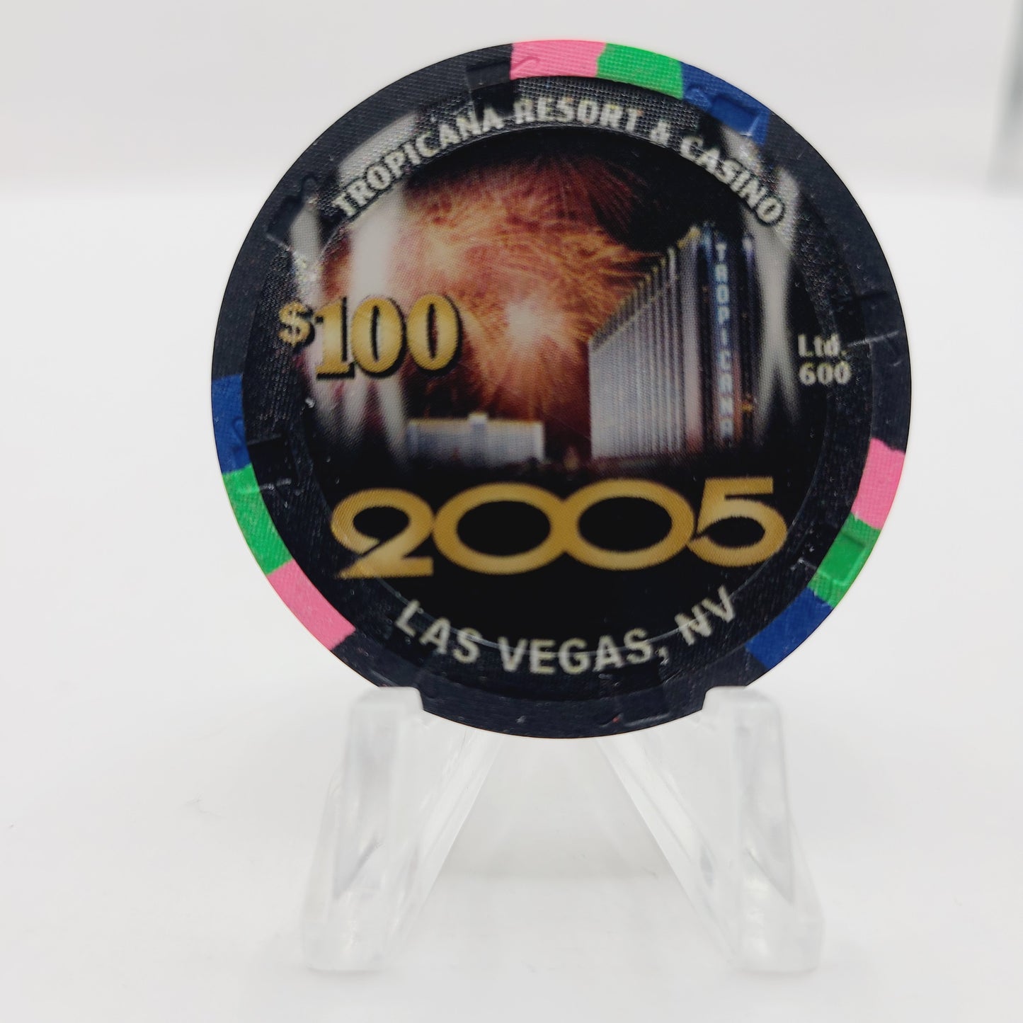 Tropicana Hotel Casino Las Vegas Nevada 2005 "New Year's" $100 Casino chip D0410