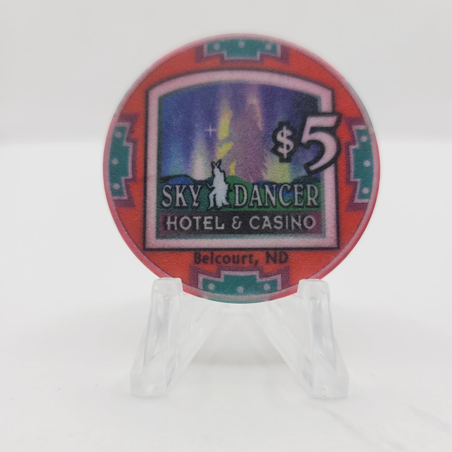 Sky Dancer Hotel Casino Belcourt North Dakota $5 Casino Chip