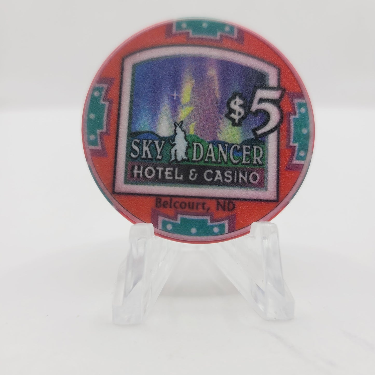 Sky Dancer Hotel Casino Belcourt North Dakota $5 Casino Chip