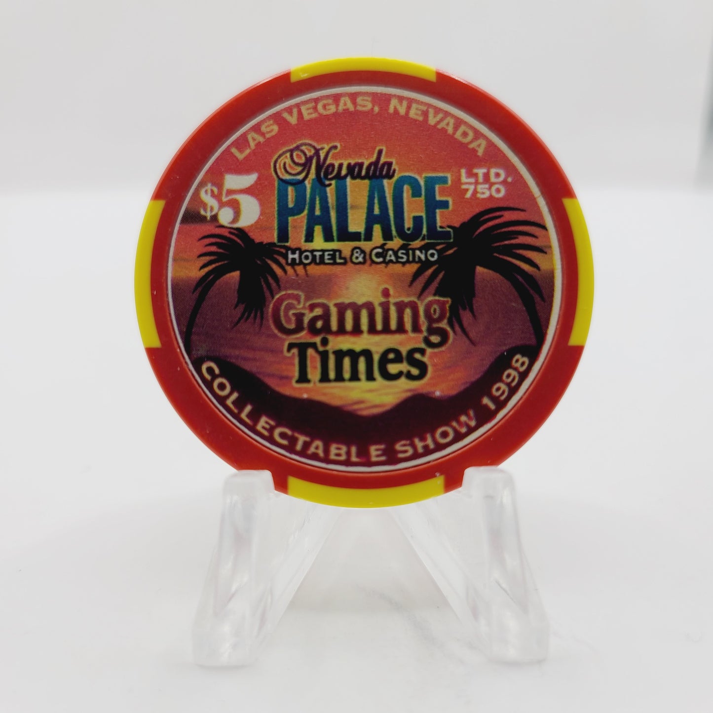 Nevada Palace Hotel Casino Las Vegas Nevada "Gaming Times Collectible Show 1998" $5 Casino Chip V3144 LMT 750