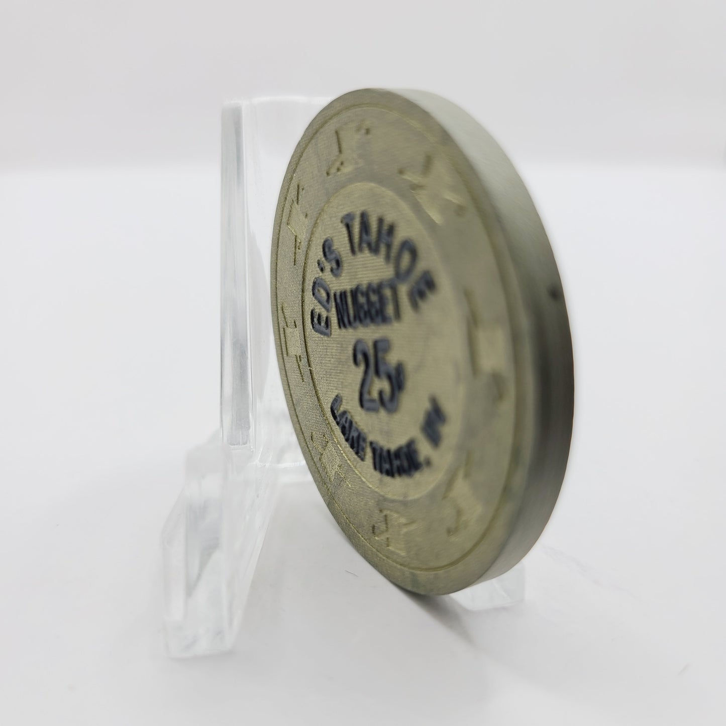 Ed's Tahoe Nugget Lake Tahoe Nevada 1992 $.25 Casino Chip N7740