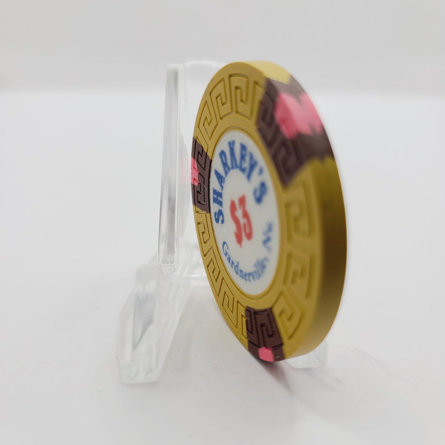 Sharky's Casino Gardnerville Nevada 1977 $3 Casino Chip N5705 LMT 2000